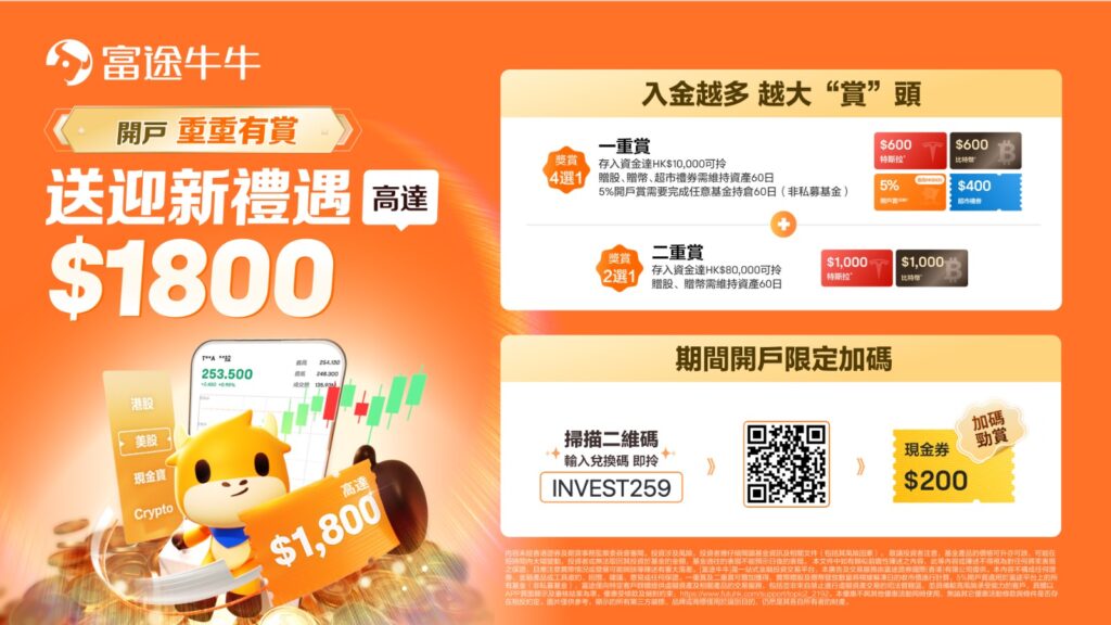富途牛牛2025最新開户優惠！迎新禮遇高達$1,800